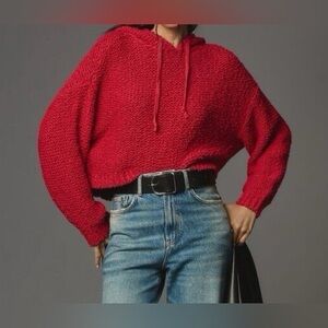 Anthro Pilcro | Sailcloth Hoodie | Heavy Knit | Deep Red | Women’s L